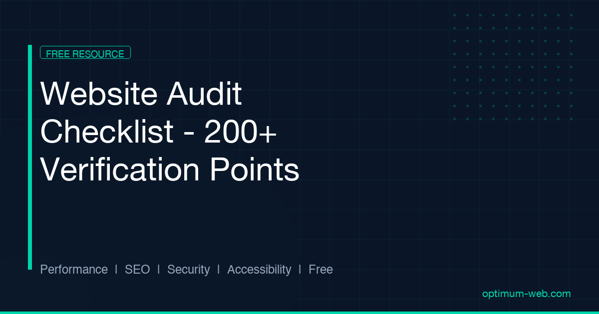 Website Audit Checklist 2026: 200+ Points — Free | Optimum Web