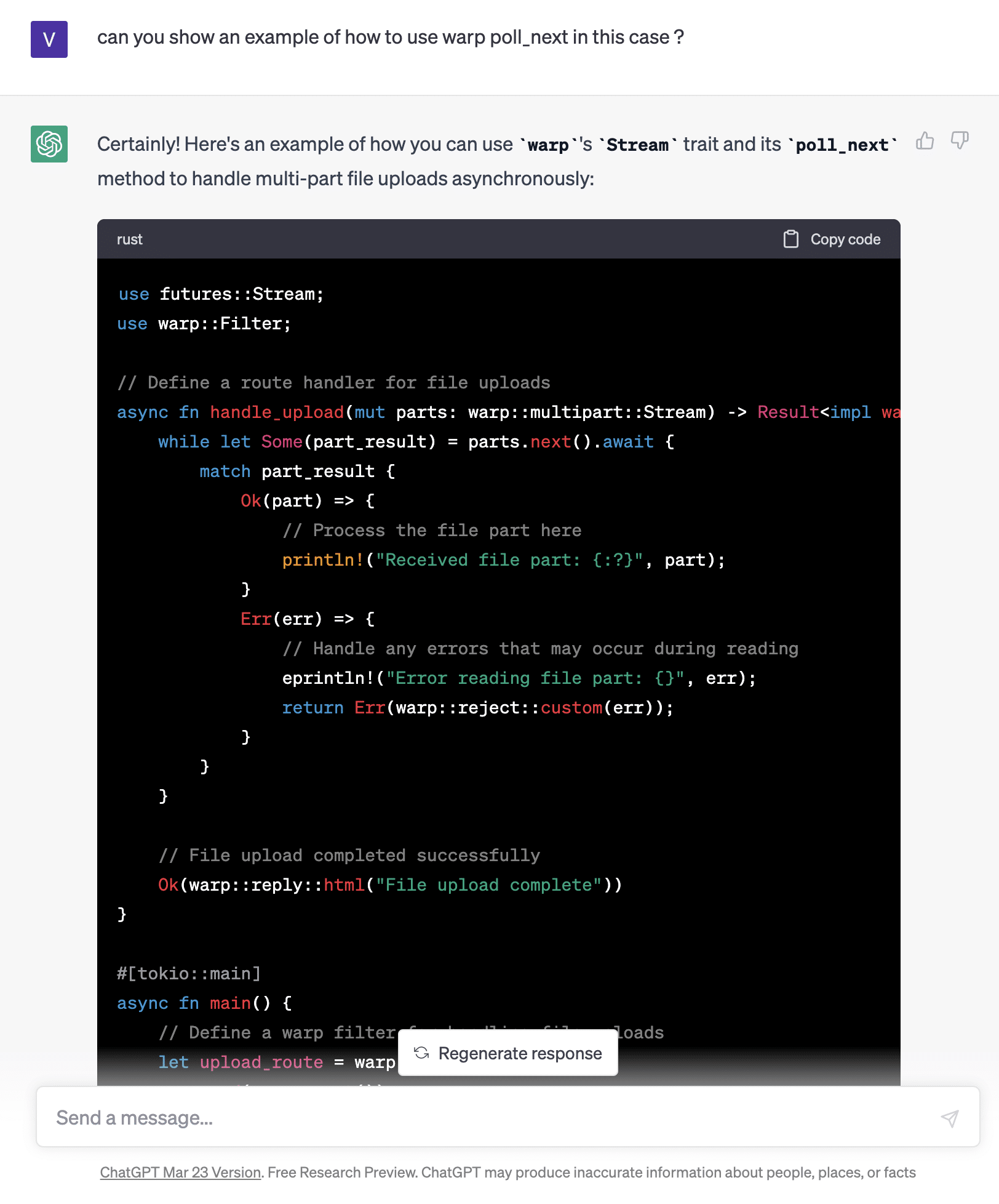 rust warp chatgpt response